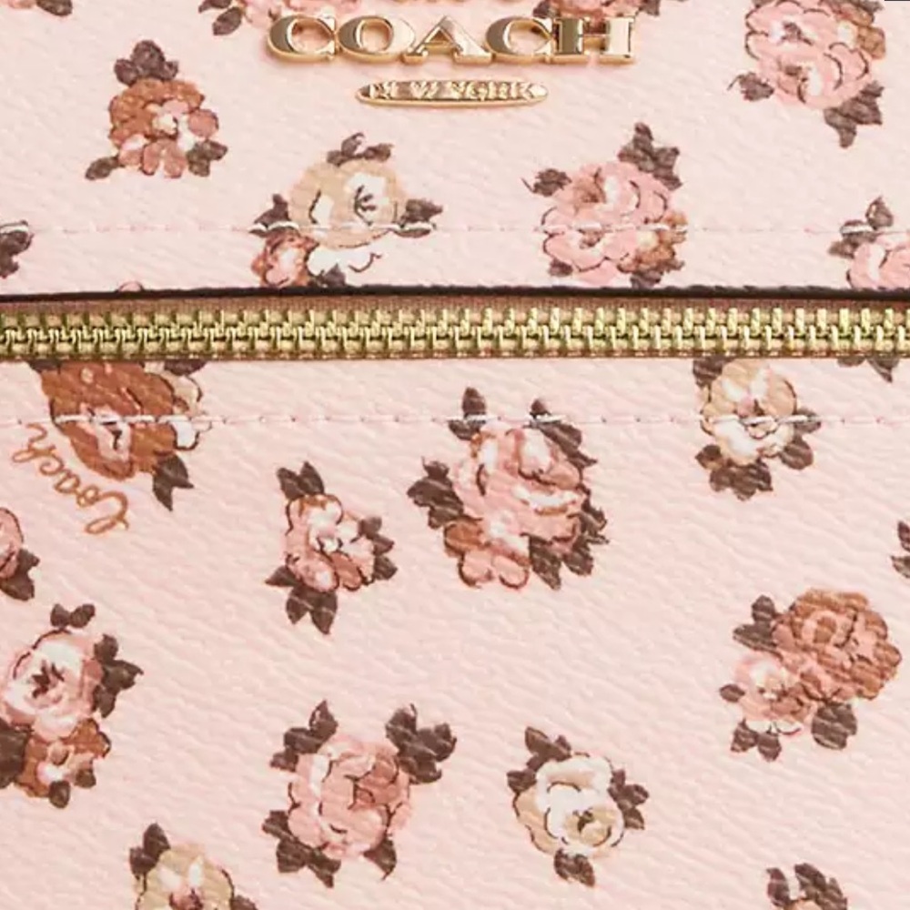 Coach Mini Rowan File Bag With Rose Print nwt in packaging - Picture 4 of 6